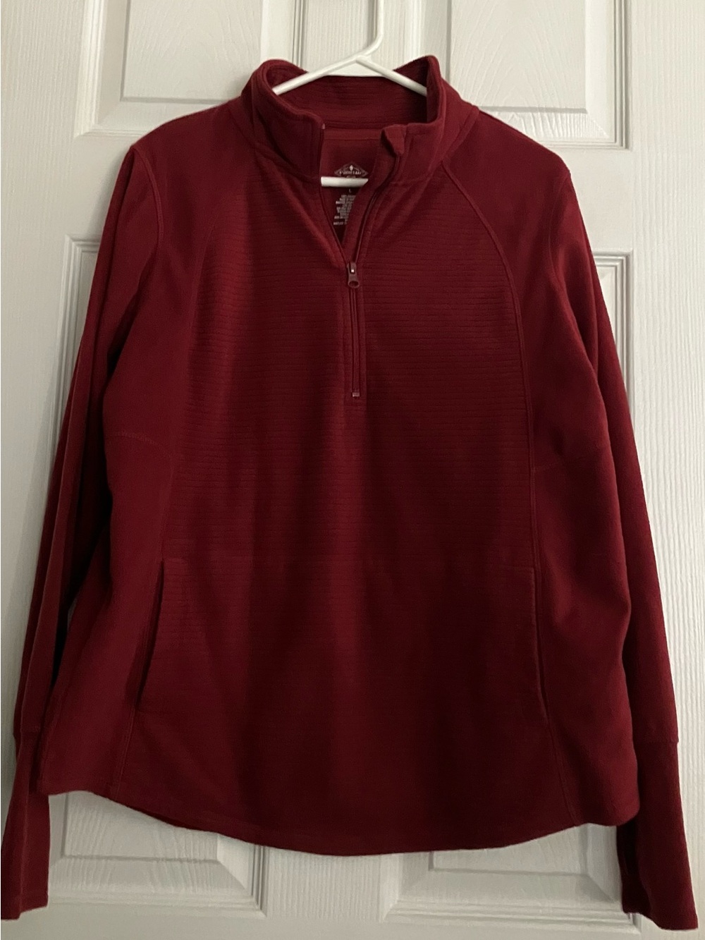 St. John's Bay Women's Active Half-Zip Pullover Sweater - Burgundy Size L